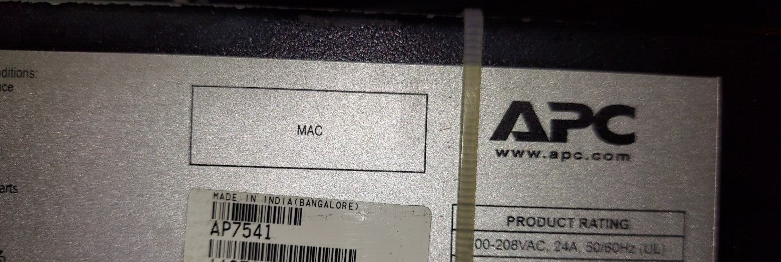 APC AP7541 Rack Mount PDU, Basic 200V-240V/30A, (24) Outlets, Vertical