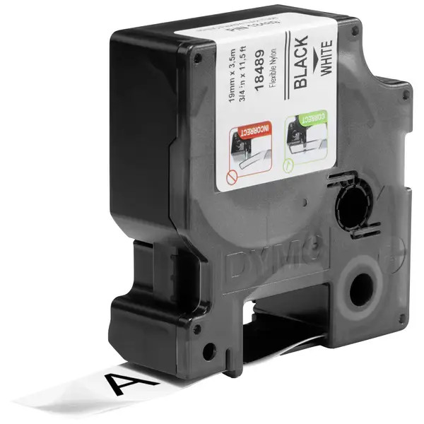 DYMO S0718120 18489 Tape Box Ribbon Color: White Character Color: Black