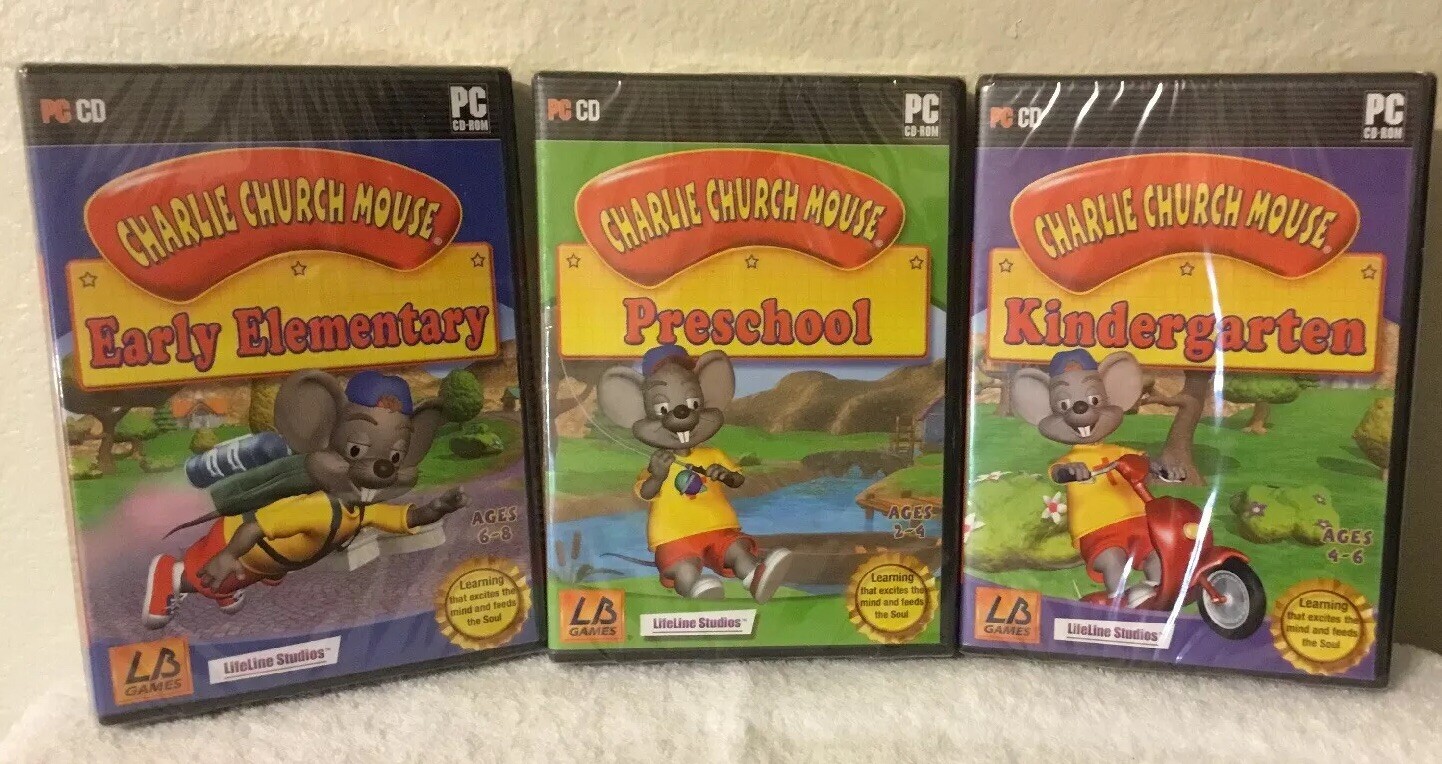 Lot Of 3 PC CD Charlie church mouse: Preschool, Kindergarten, Early Elementary