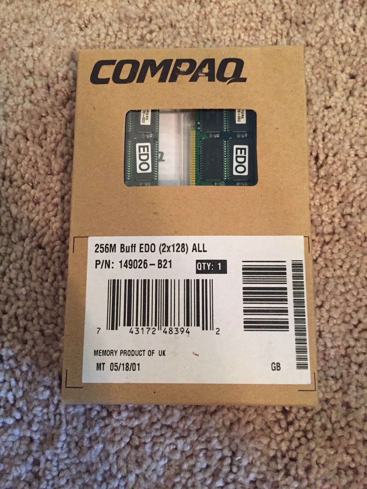 Compaq 149026 B21 256MB EDO (2X128)  **BRAND NEW & SEALED Made In UK