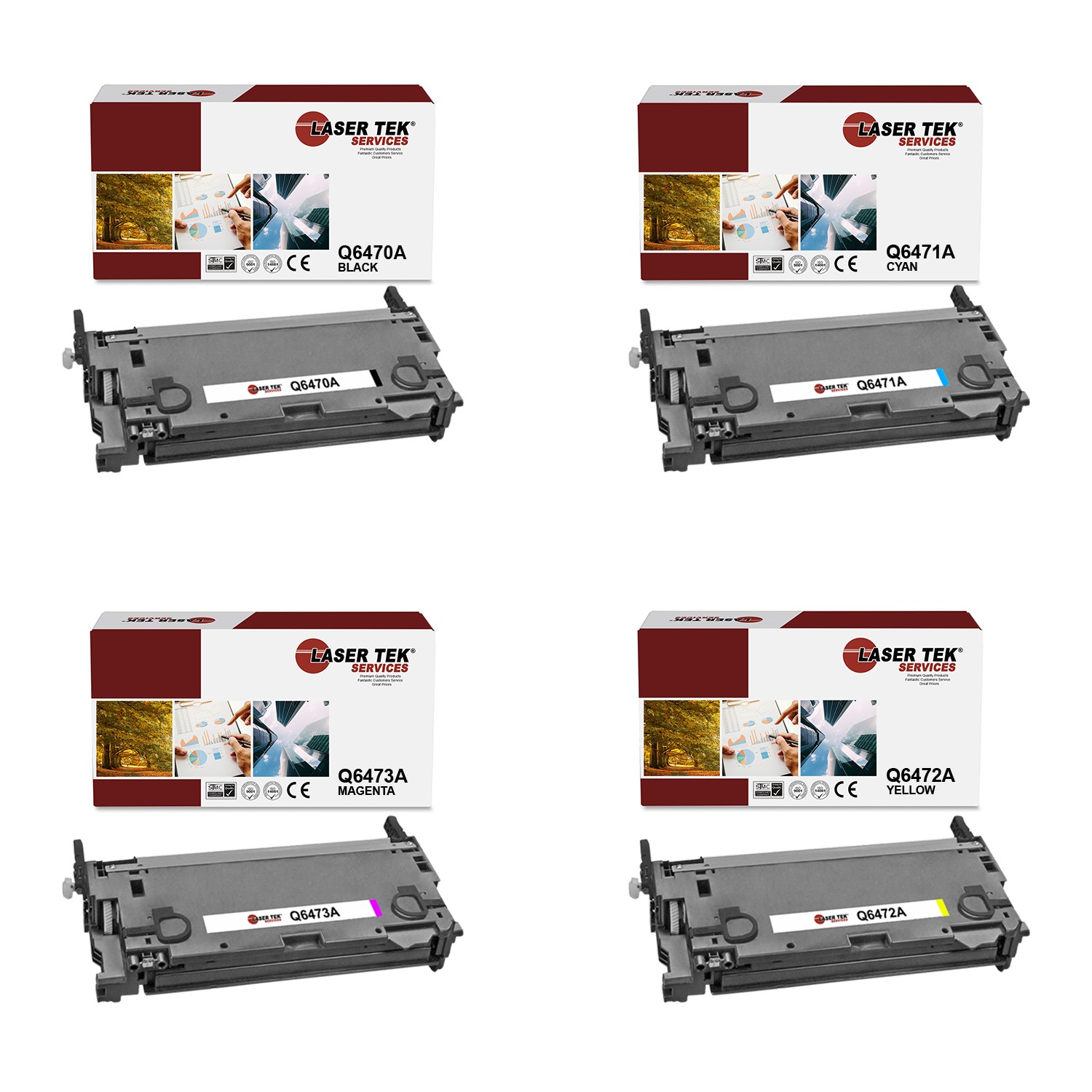 4Pk LTS 501A 502A BCMY Compatible for HP LaserJet 3600 3600fn 3600n Toner