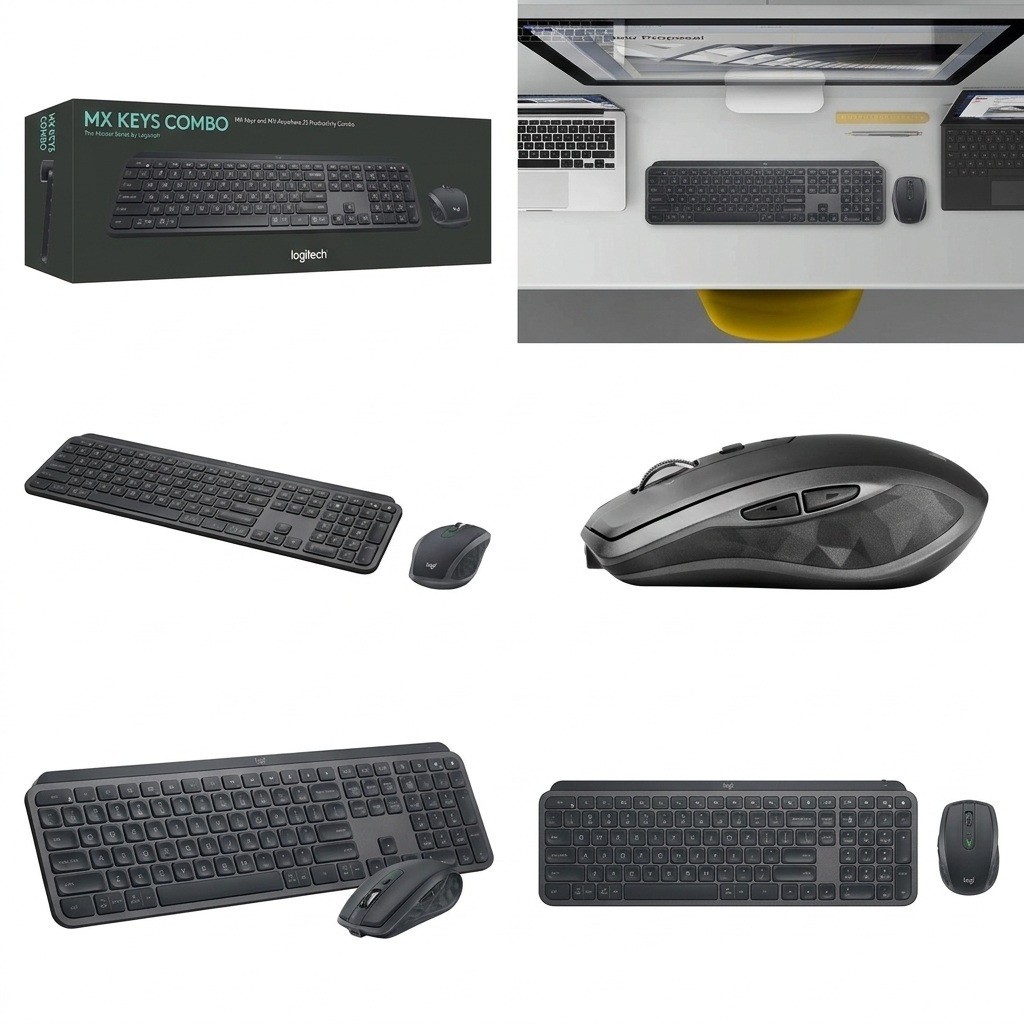 NIB Logitech MX Keys 2S Combo Wireless Bluetooth Keyboard, Graphite 920-013372