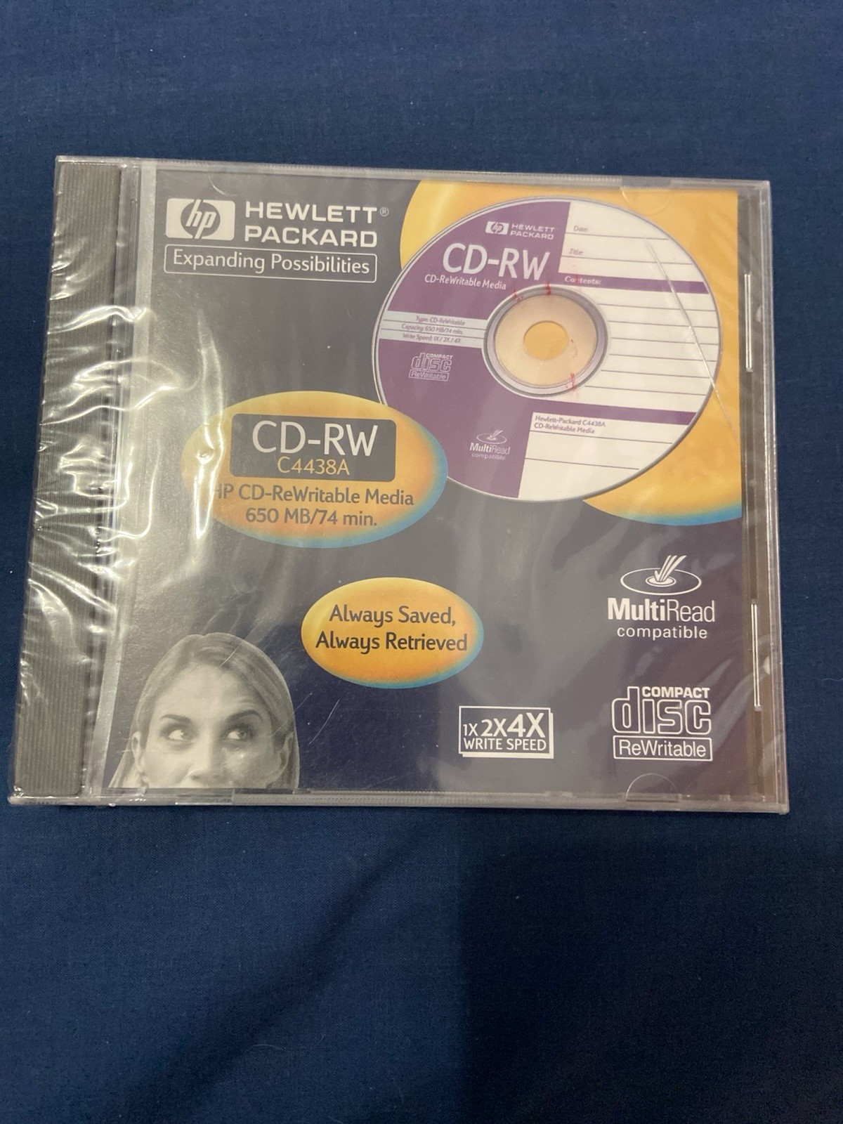 HP CD-RW Rewritable 650MB/74min 4x MultiRead Jewel Case C4438A