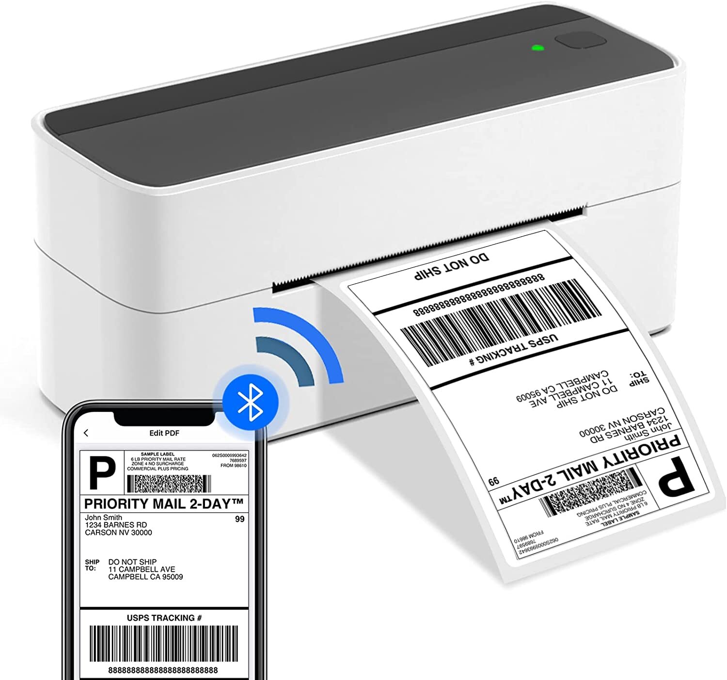4x6 Bluetooth Thermal Shipping Label Printer for Small Business Package Mail Lot