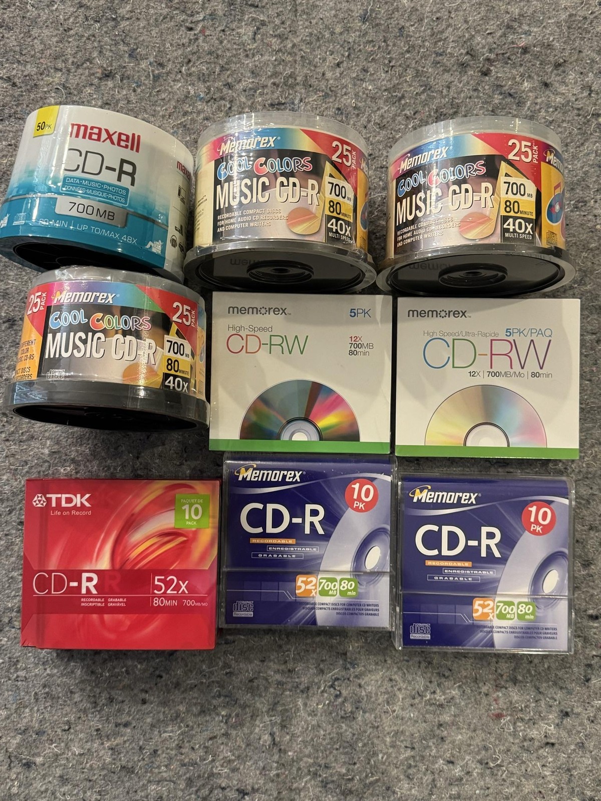 Lot 165 Blank Memorex CD-R Discs 700MB 52x 80min Music Data Audio Media