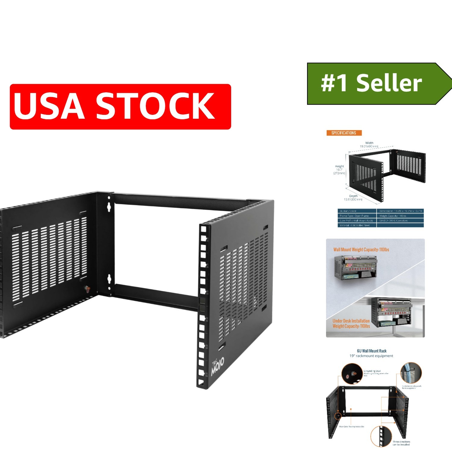 Effortless Installation 6U Wall Rack - 14" Depth, For Servers & Switches