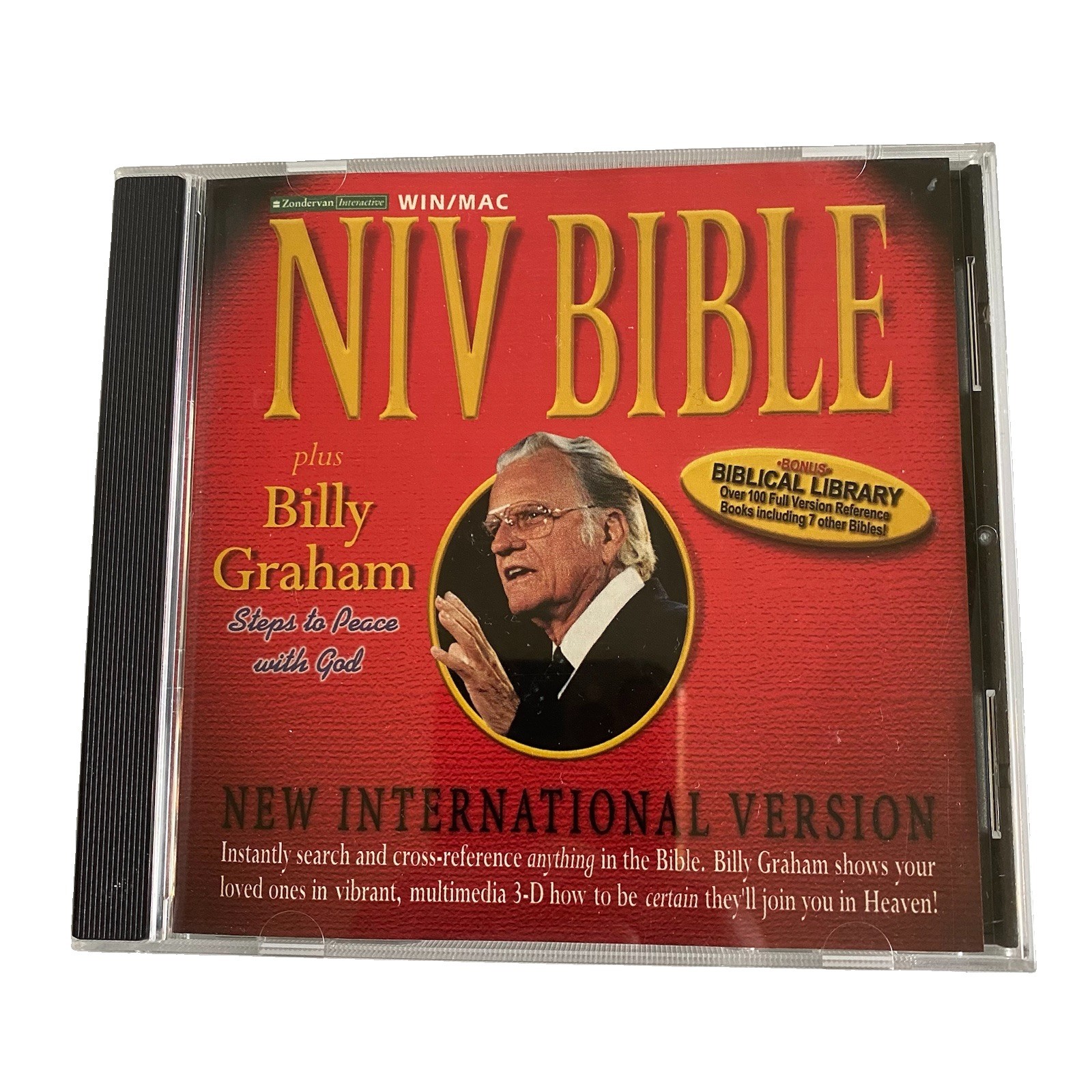 NIV Bible plus Billy Graham Steps to Peace with God PC CD-ROM Win/Mac VTG 1998