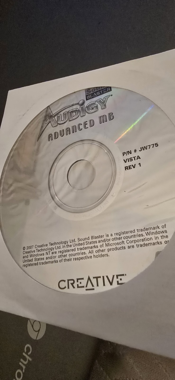 Creative Audigy Advanced MB Drivers Update CD for Windows Vista 2007