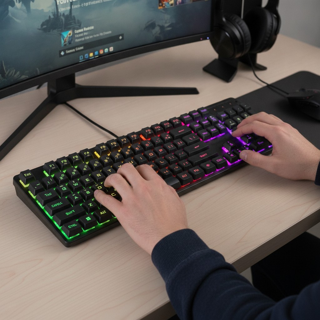 Red Dragon K521 Gaming Keyboard - Mechanical Feel, Multi-OS Compatible, 104 Keys