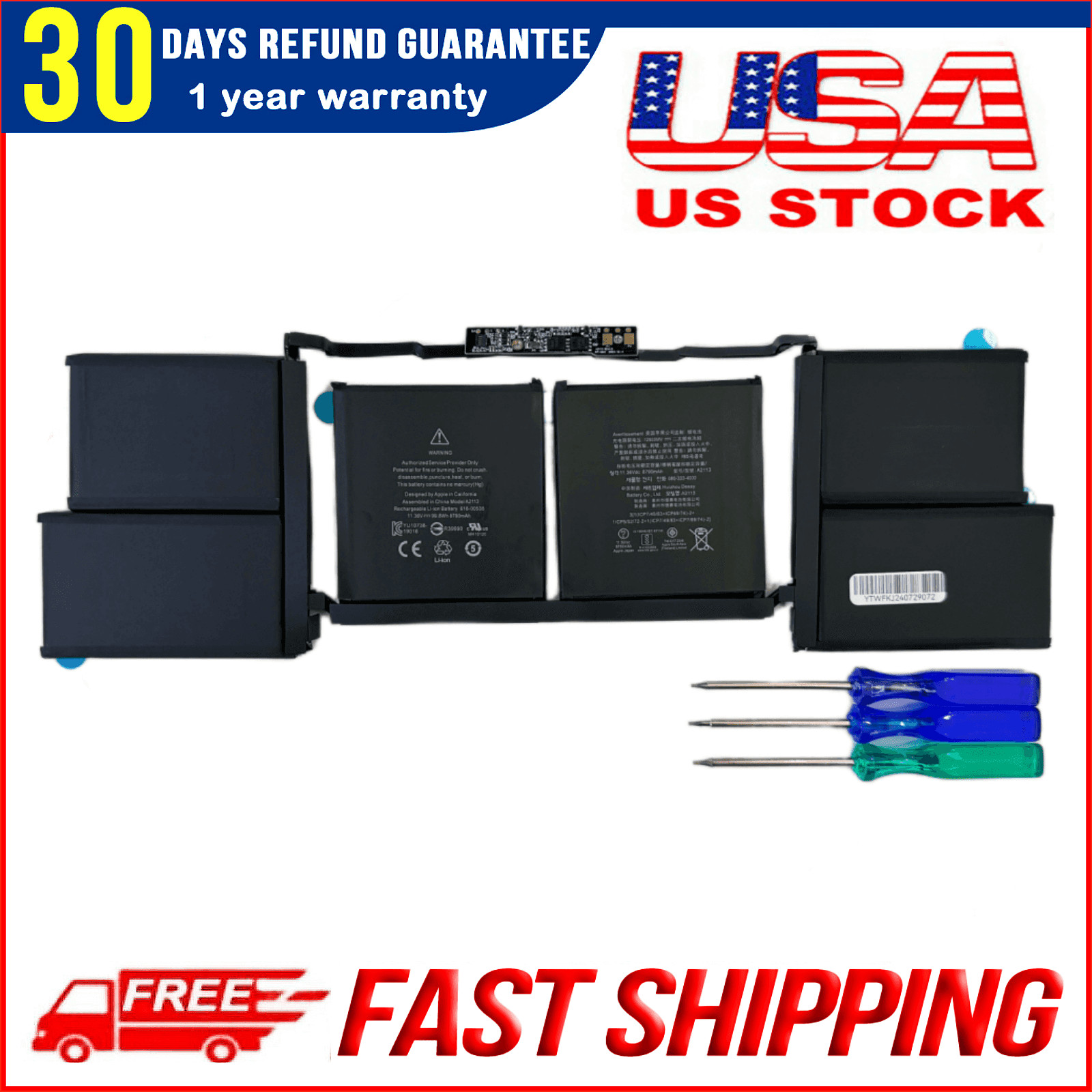 Genuine 99.8Wh A2113 Battery for Apple MacBook Pro 16" A2141 2019 2020 EMC 3347