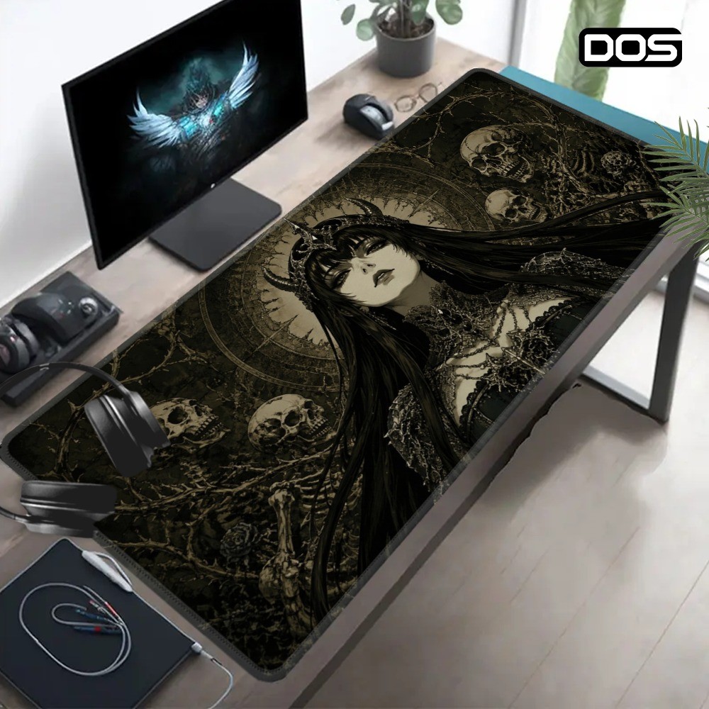 DOS XL Large Gaming Mouse Pad Compatible for PC, Computer Desk with Non-Slip B