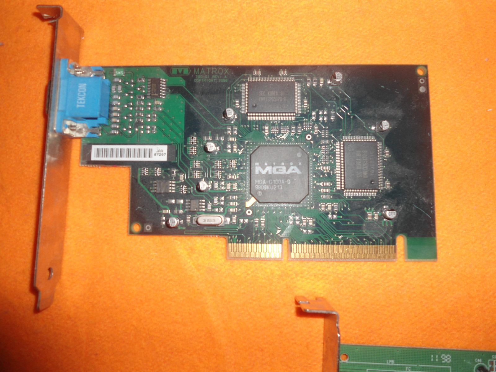 MATROX 8MB AGP VIDEO CARD, 815-01 REV A, MGA-G100A-D,TESTED FINE.