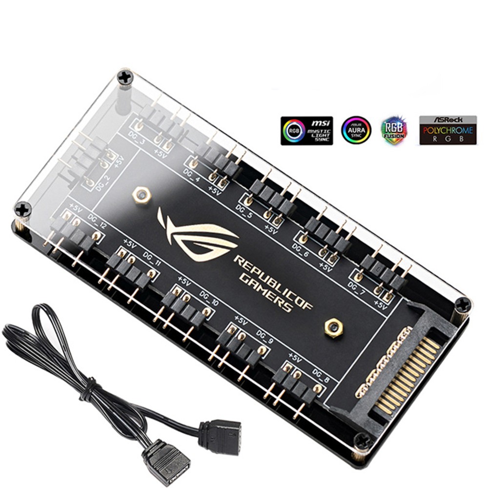 ARGB RGBW Cable for ASUS AURA SYNC RGB Fan Hub Splitter SATA Power Extension LED