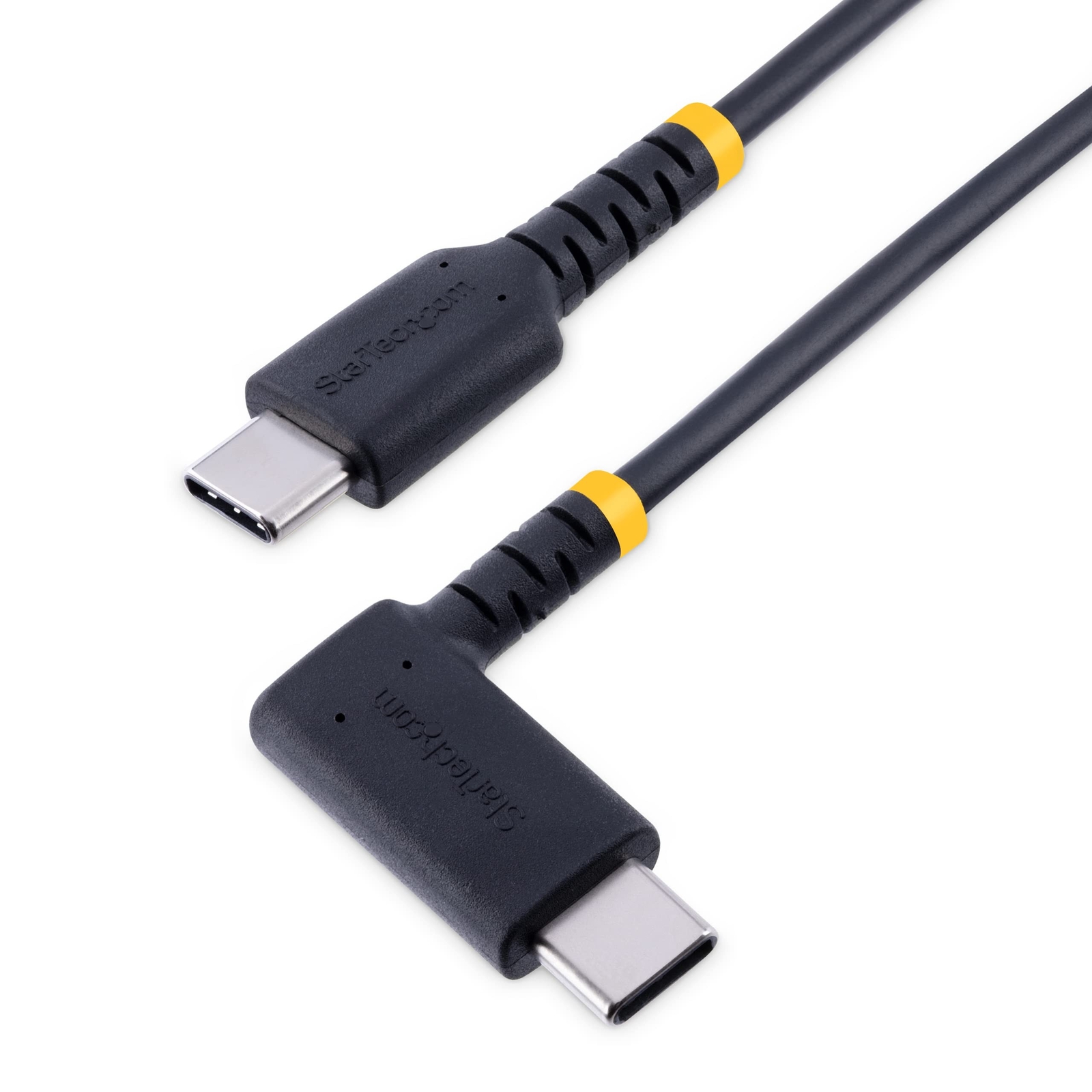 StarTech.com 6ft (2m) USB C to C Charging Cable Right Angle - 60W PD 3A - Hea...