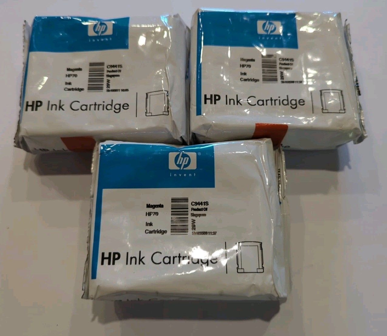 Lot Of 3 Genuine HP 70 Magenta Ink 69ml DesignJet Q6675A L3S81B E1L21B  