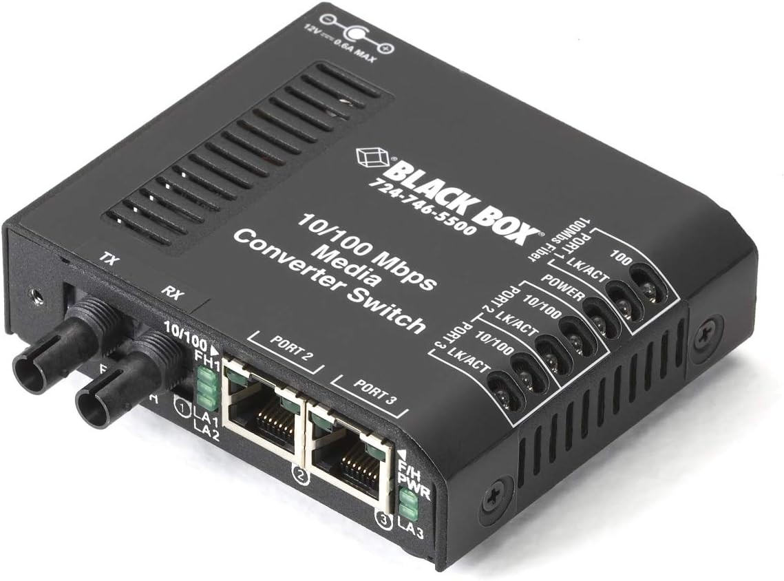 ✨ Black Box 5-Port 10/100 Ethernet Switch USB Powered - LBS005A - NEW Open Box