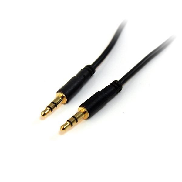 StarTech MU15MMS 15 ft Slim 3.5mm Stereo Audio Cable- M/M Mini-phone Male Stereo