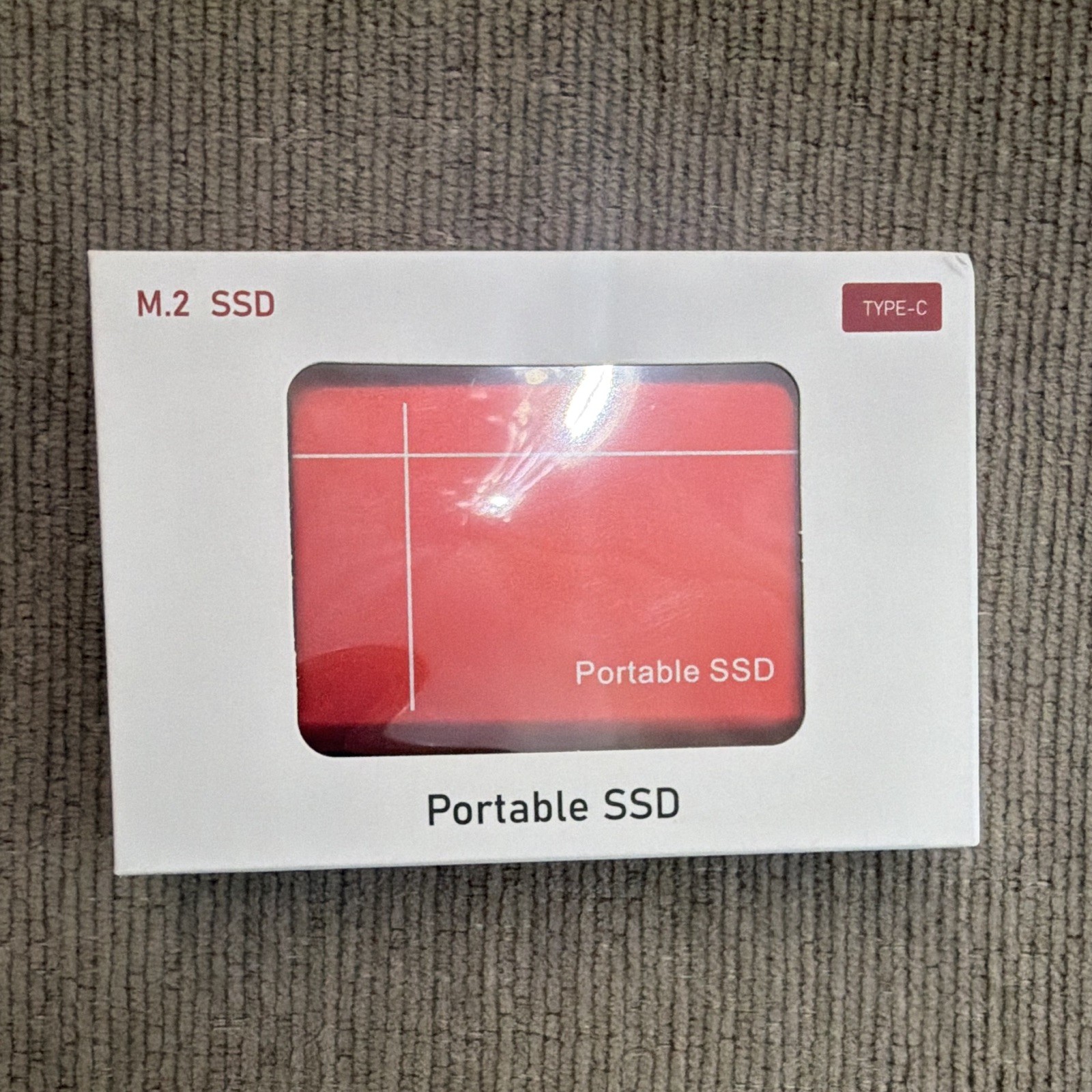 1TB USB-C M.2 Portable External SSD Red for PC Mac Laptop Android