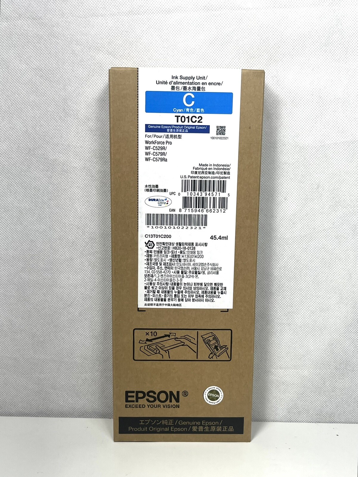 Epson T01C2 C13T01C200 Cyan Ink Cartridge For WF-C529R C579R C579Ra NEW