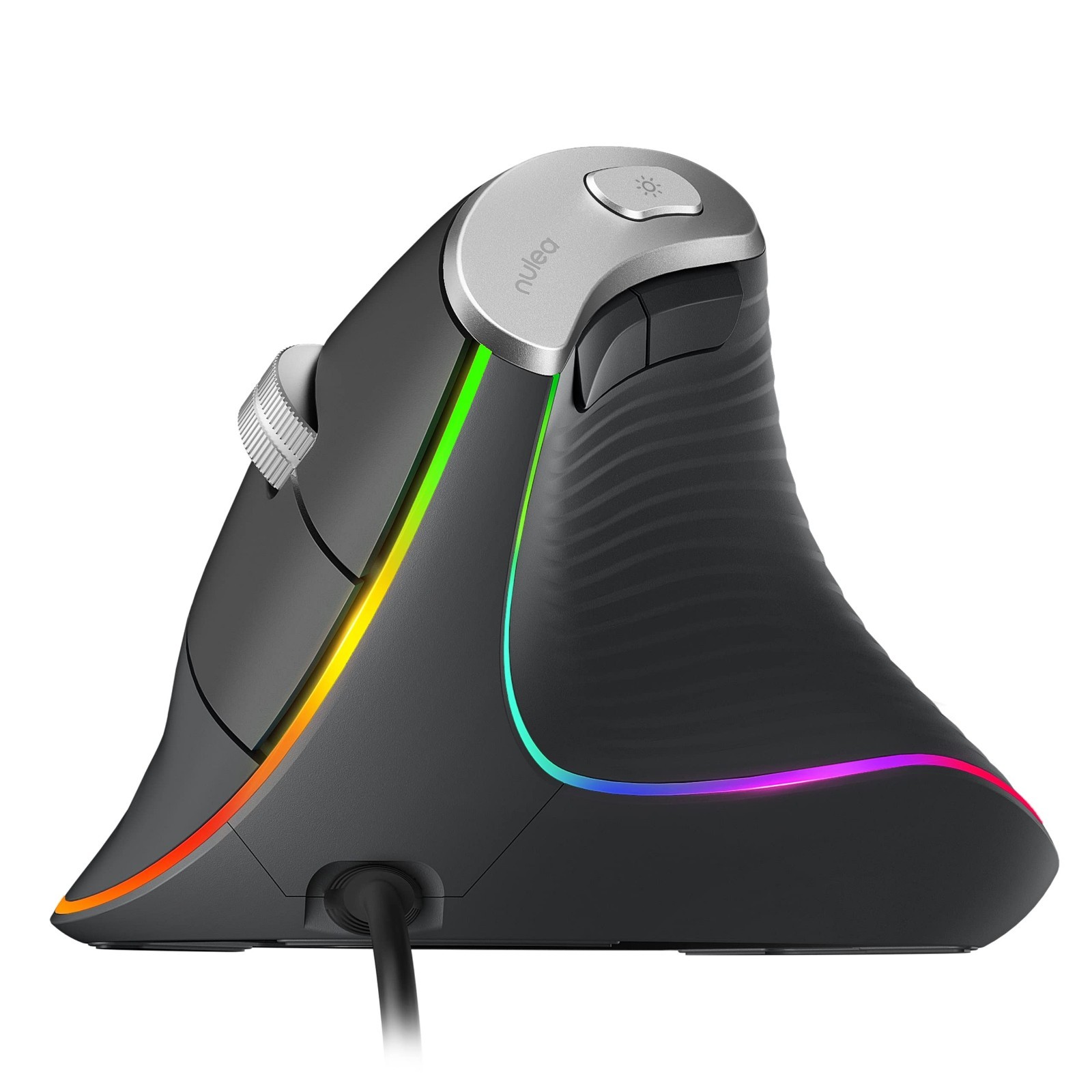 Nulea M504 Wired RGB Backlit Vertical Mouse Grey Ergonomic Open Box New