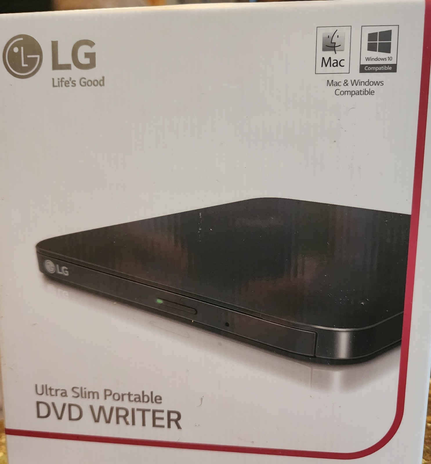LG Ultra Slim Portable DVD Writer.  Model SP80NB80 New Sealed In Original Box
