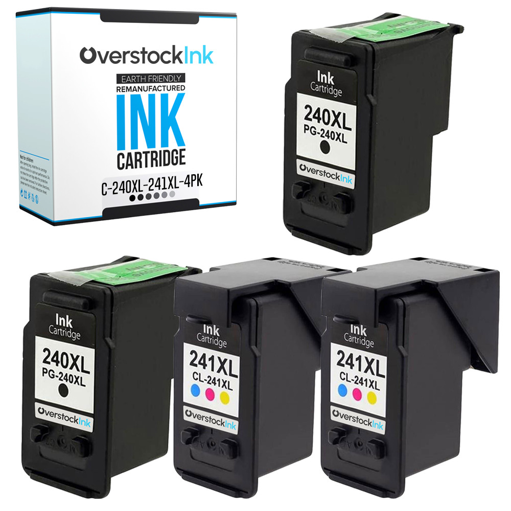 4PK PG-240XL CL-241XL Ink Cartridges for Canon PIXMA MG3120 MG3122 MG3140 MG3200
