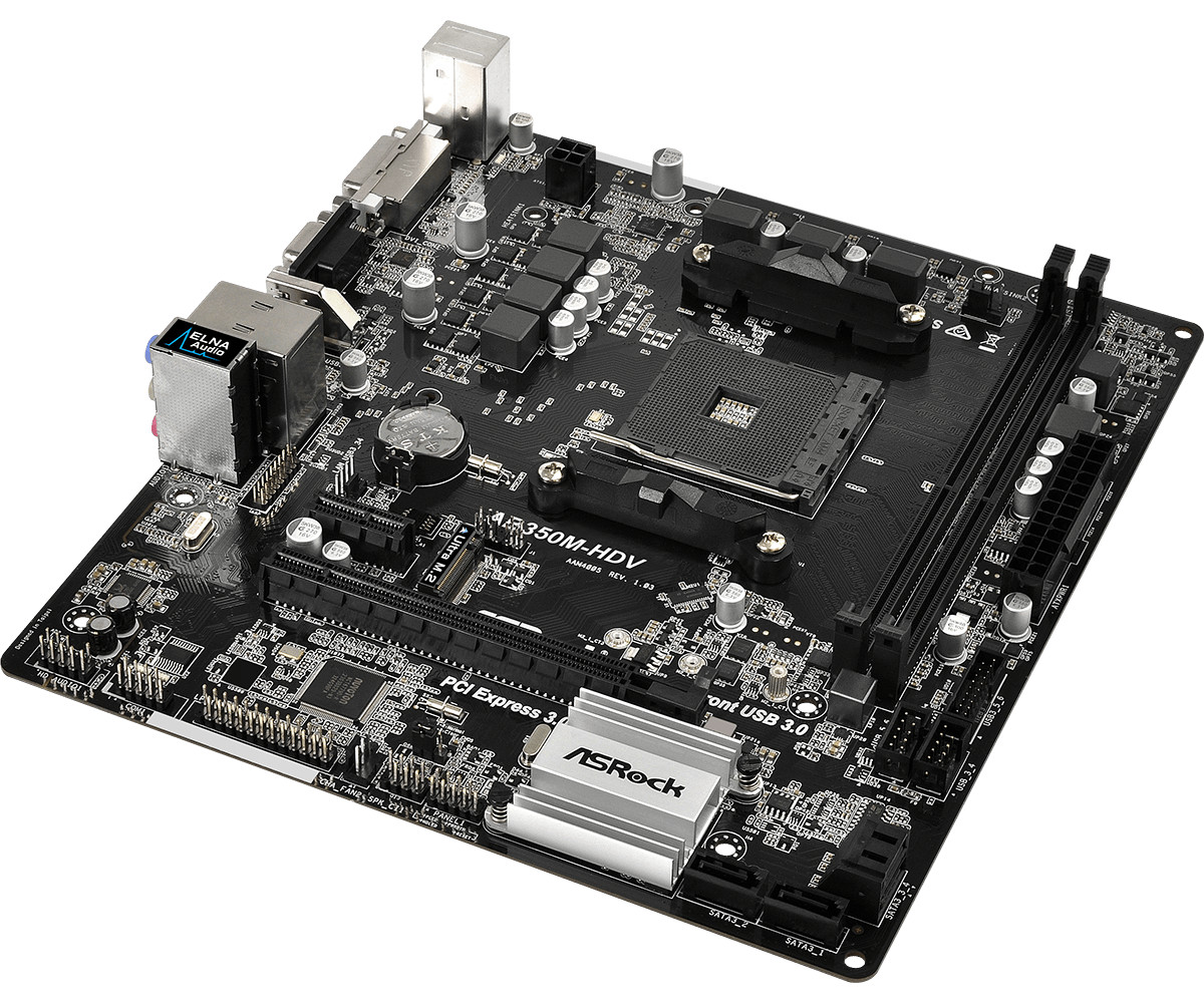 FOR Asrock AB350M-HDV Motherboard SATA3 PCI-E 3.0 AMD B350 Micro-ATX