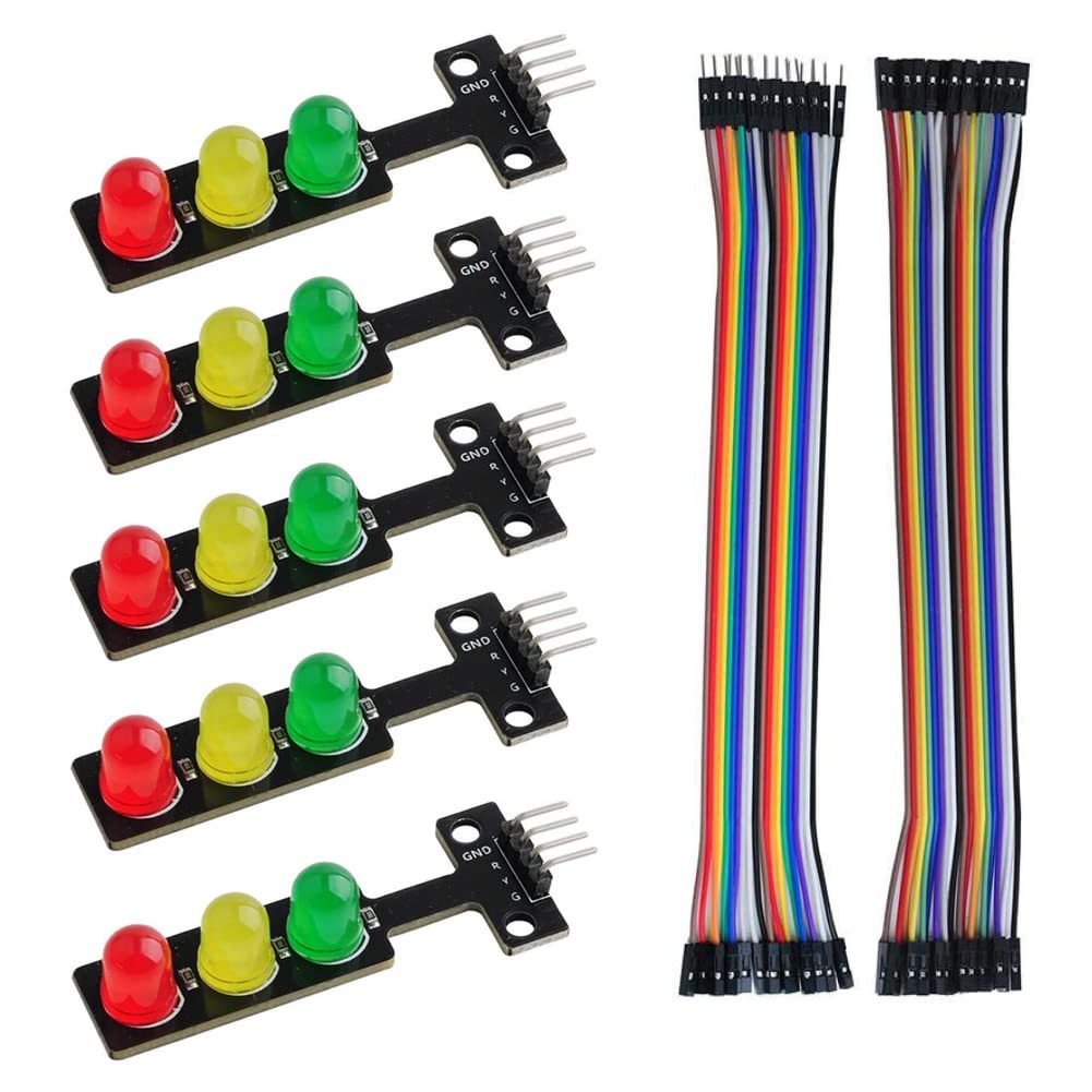 Mini Traffic Light LED Display Module DC5V Red Yellow Green LED Module with F...