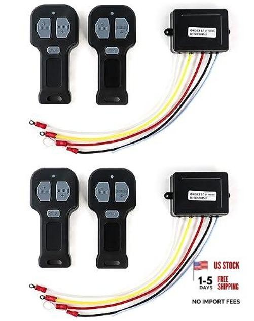 12V Wireless Winch Remote Control Kit – 4 Pack Universal 5‑Wire Receiver