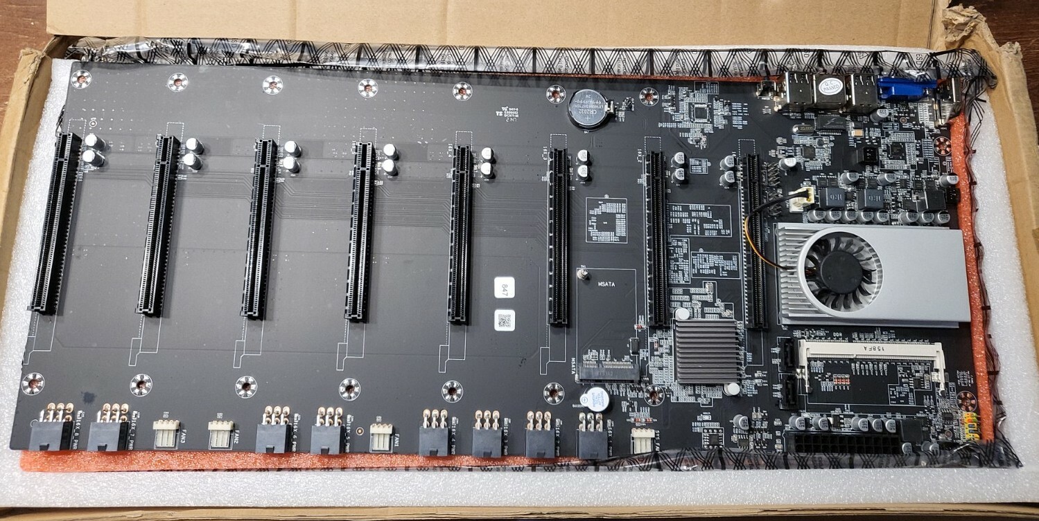 BTC-T37 Riserless Mining Motherboard 8 GPU Bitcoin Crypto Ethereum Mining 