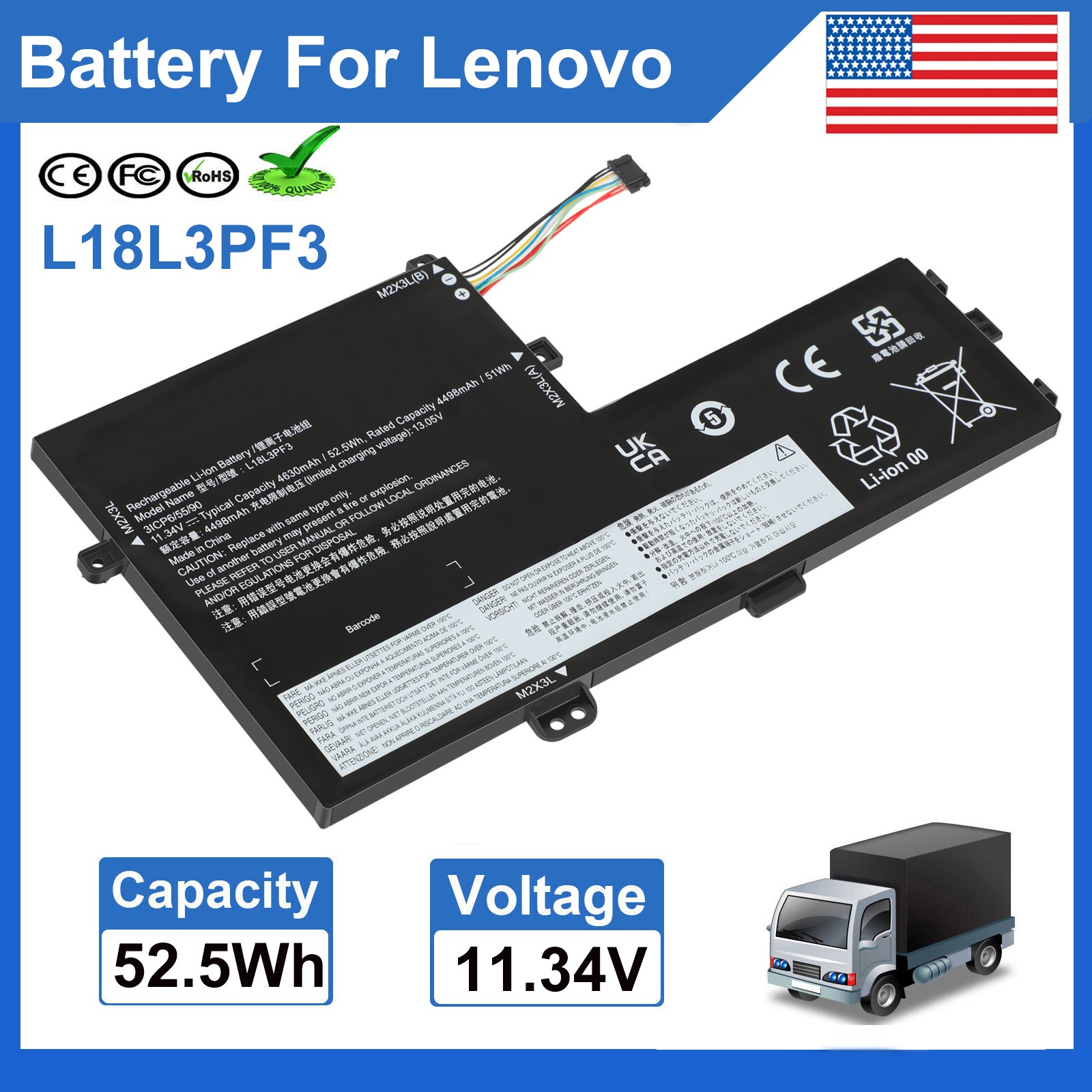 L18M3PF7 L18M3PF6 L18L3PF3 Battery For Lenovo Ideapad 5B10W67289 5B10W67277 NEW