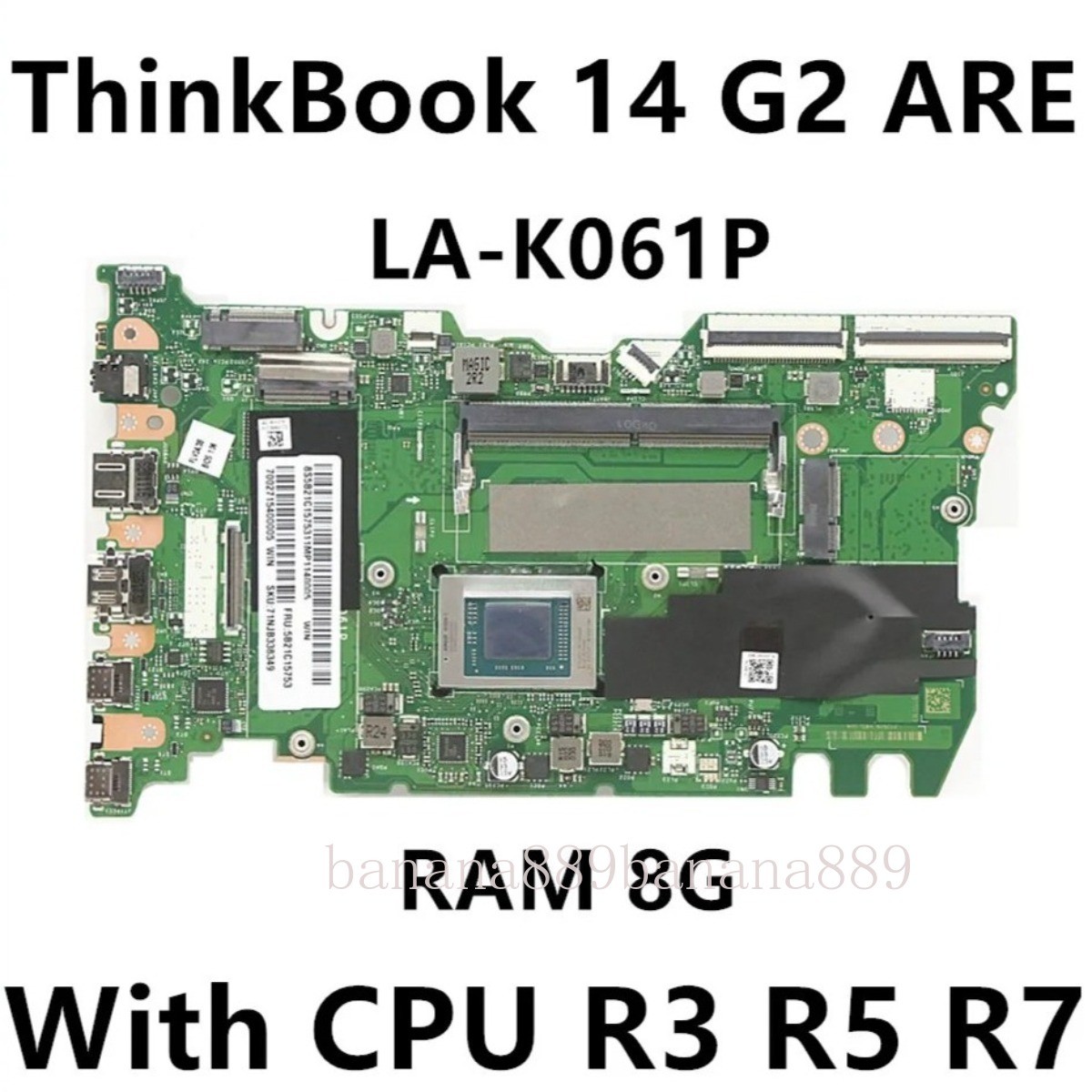 LA-K061P For Lenovo ThinkBook 14 G2 Motherboard R3 R5 R7 CPU 8GB RAM FLV3A