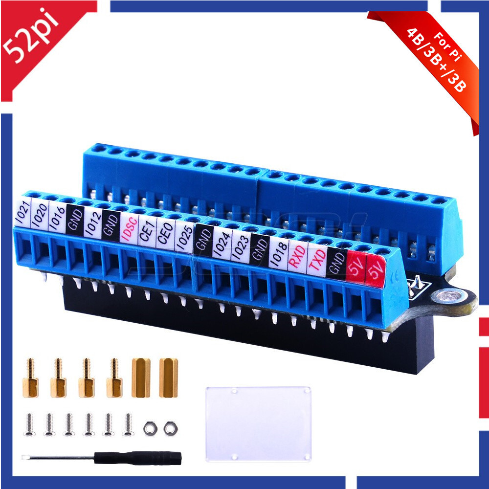 52Pi Raspberry Pi GPIO Terminal Block Breakout Board Module Micro Connector