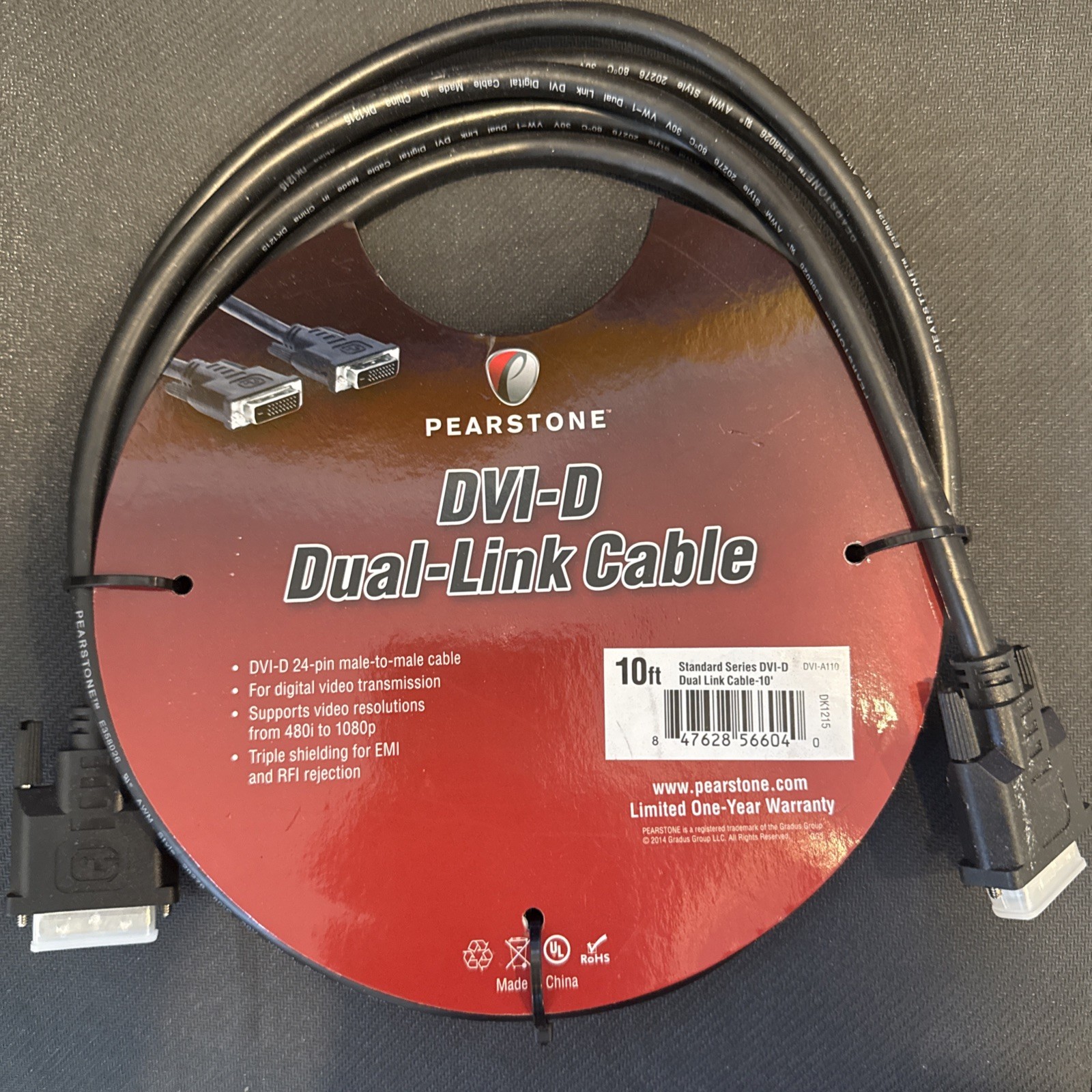 DVI-D Dual-link Cable -10ft. DVI-D