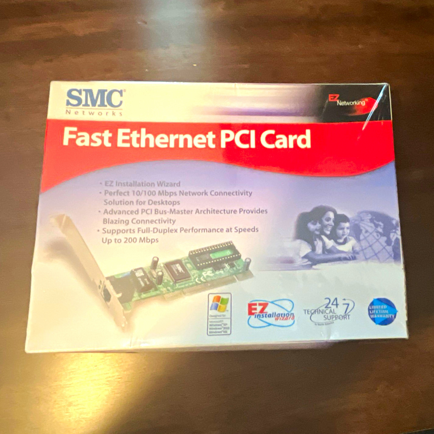 SMC Fast Ethernet PCI Network Card RJ-45 200 Mbps SMC1244TX 1-Port