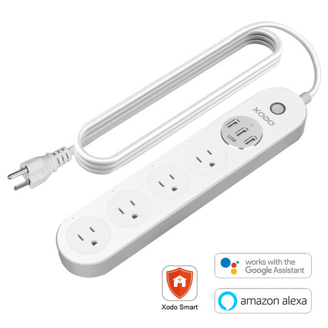 XODO WiFi Smart Power Strip 4 Outlet 3 USB Charging Ports Surge Protector, Alexa