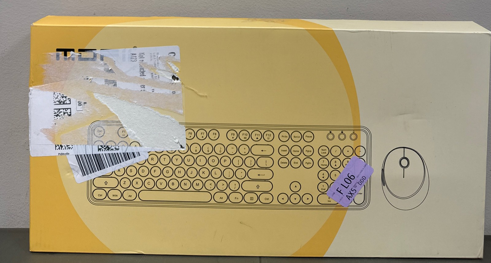 KOOTOP Wireless Keyboard and Mouse, Cute Keyboard and Mouse Combo with Retro Rou