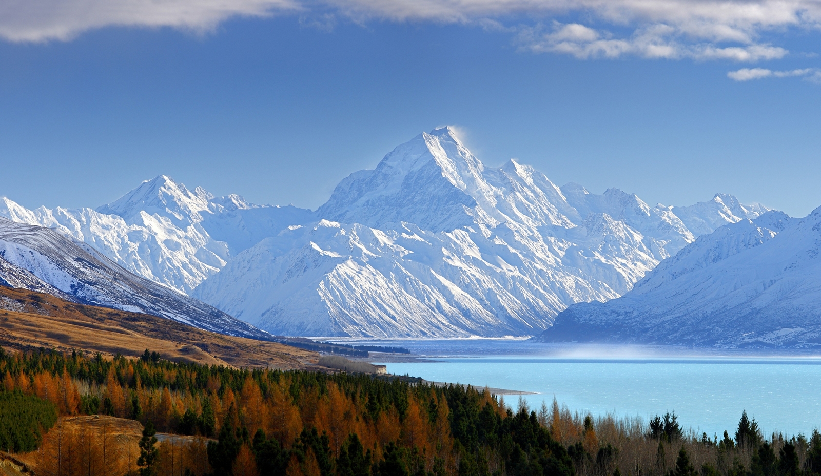 Landscape lake mountains fall snow forest snowy mountain Custom Gaming Mat Desk