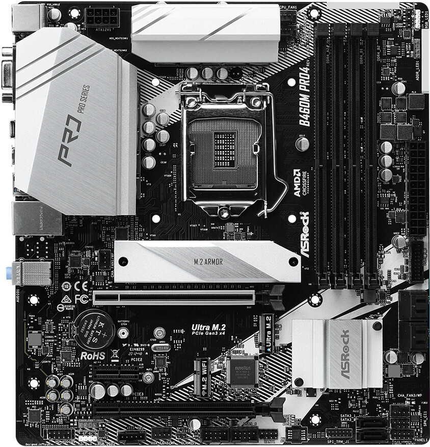 FOR ASROCK B460M Pro4 LGA 1200 128GB VGA HDMI Micro ATX Motherboard Test OK