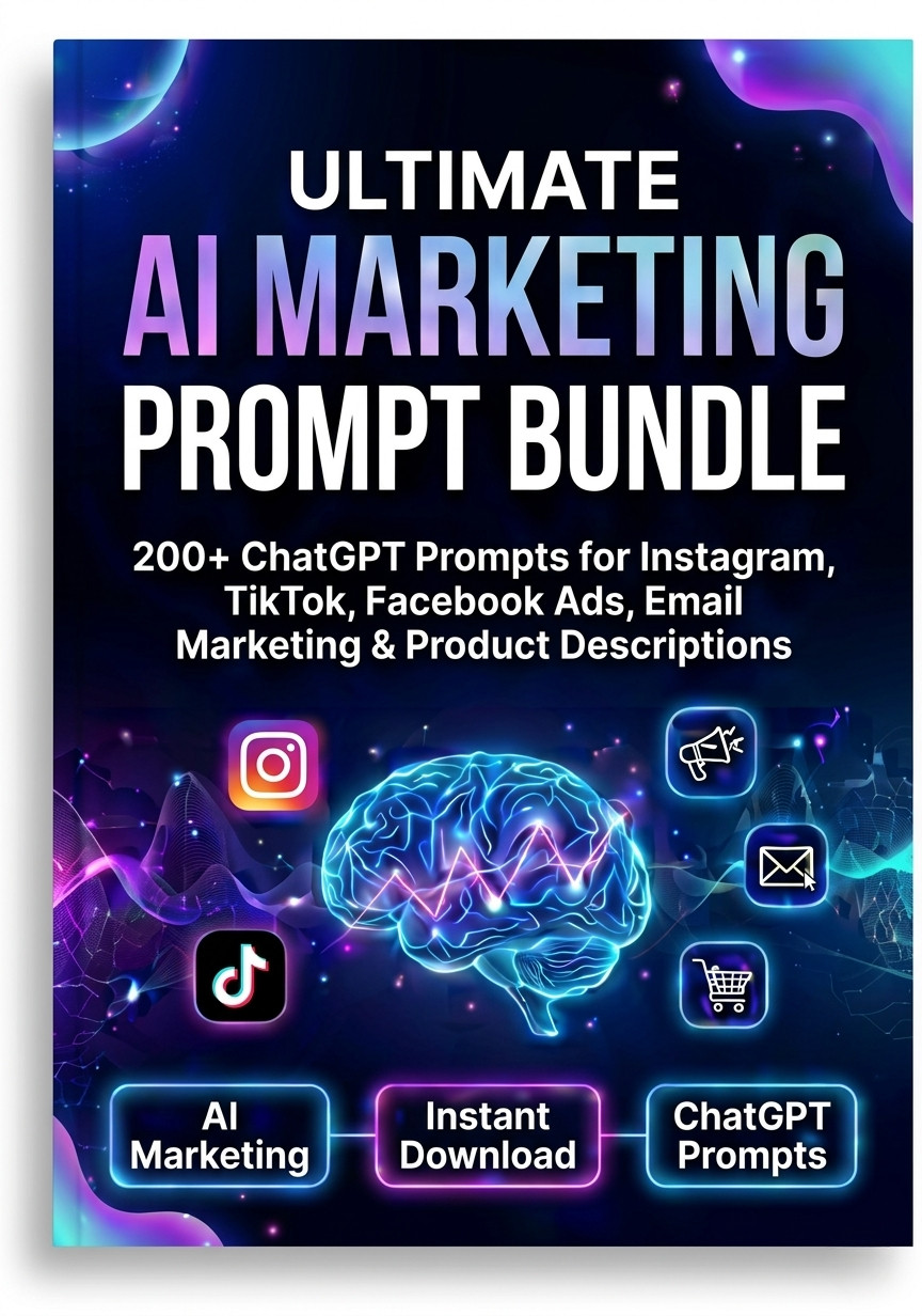 ChatGPT AI Prompts Bundle 200+ Instagram TikTok Ads Email Marketing Digital Down