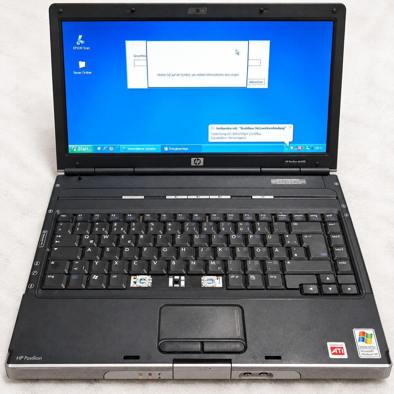 HP Pavilion ze2000 Vintage Laptop - Windows XP - AMD Turion 64 - Genuine...