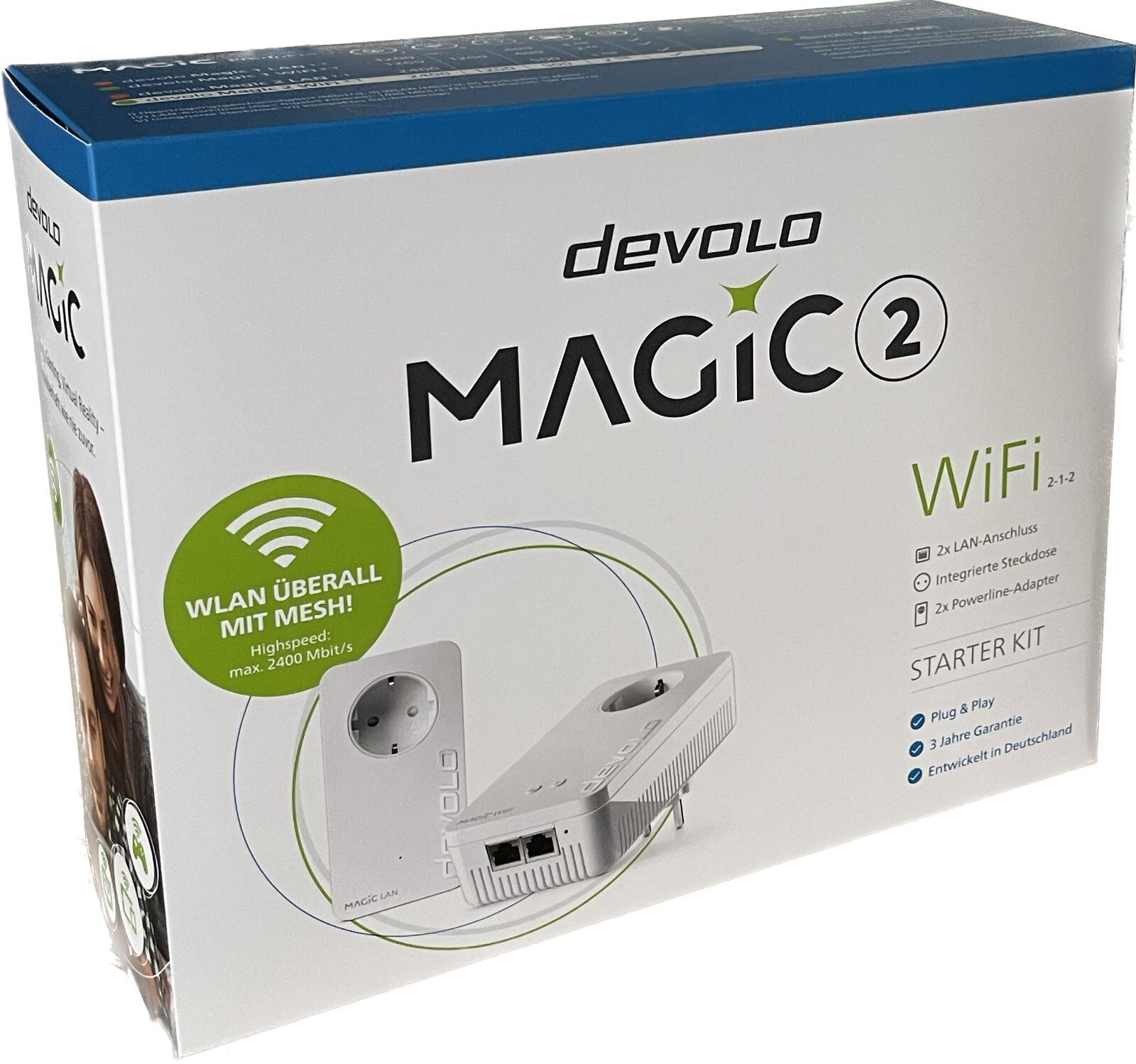 Devolo Magic 2 WiFi 2-1-2 Powerline WiFi Starter Kit - White (8383)
