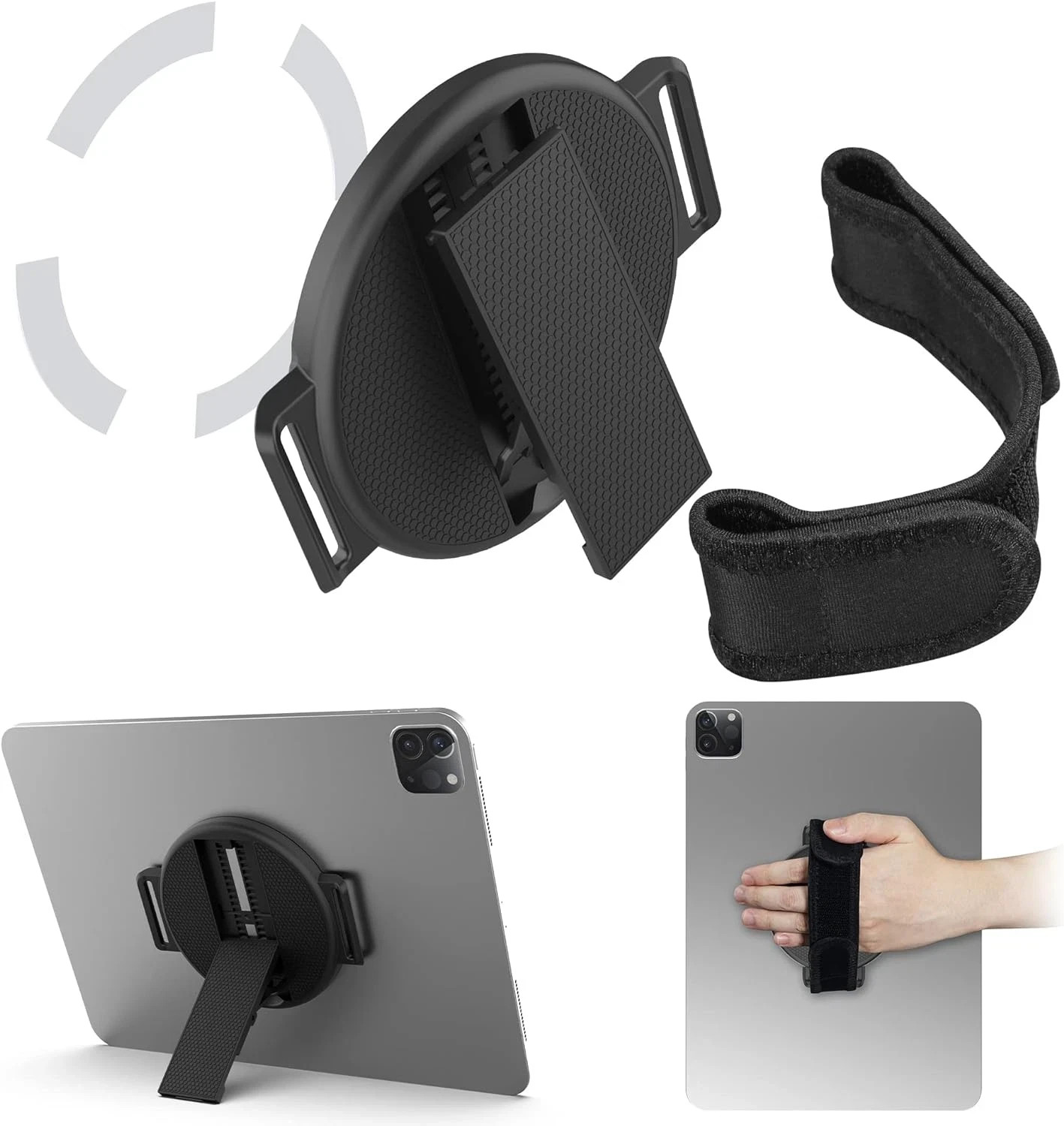 Tablet Stand with Hand Strap - Universal Tablet Hand Strap Holder & Loop Fasteni