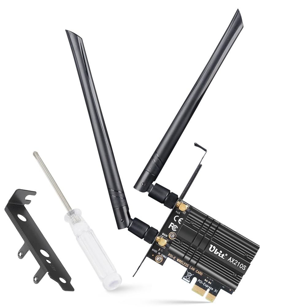 Ubit WiFi Card 6E 5400Mbps for Intel (6GHz&5Ghz&2.4GHz) PCIe Card, Black