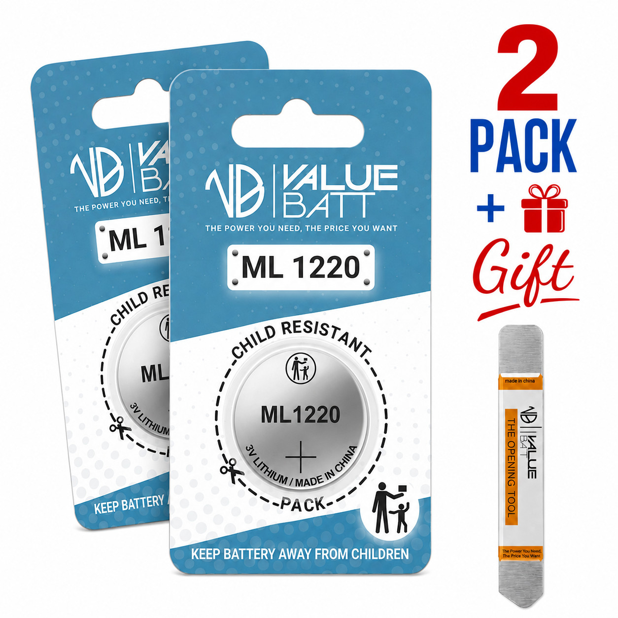 Replacement RTC CMOS Coin Cell Bios Rechargeable Battery - ML1220 3V 2 Pack