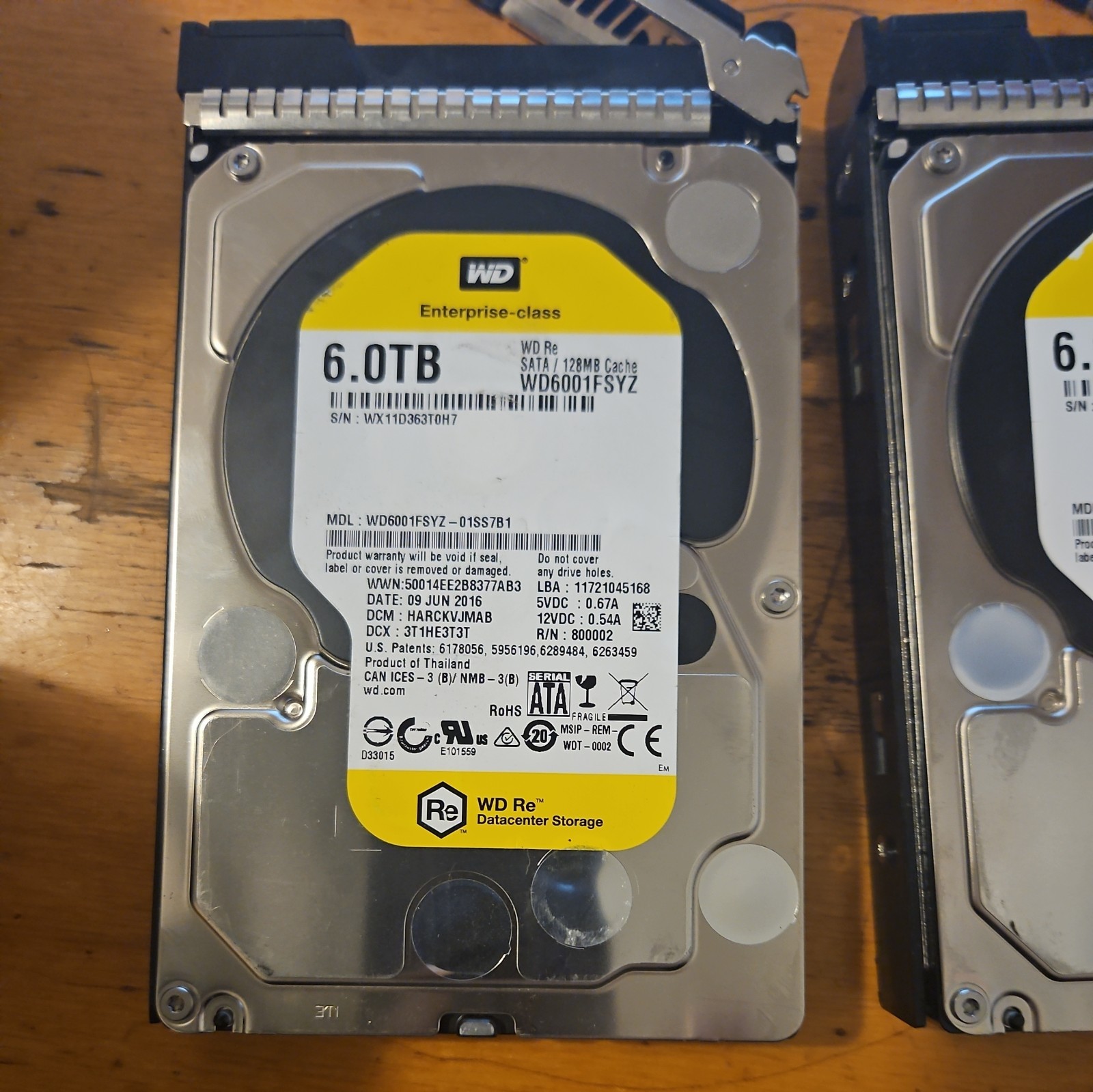 Western Digital WD6001FSYZ 6TB 7200 RPM 3.5" SATA Hard Drive Disk HDD 