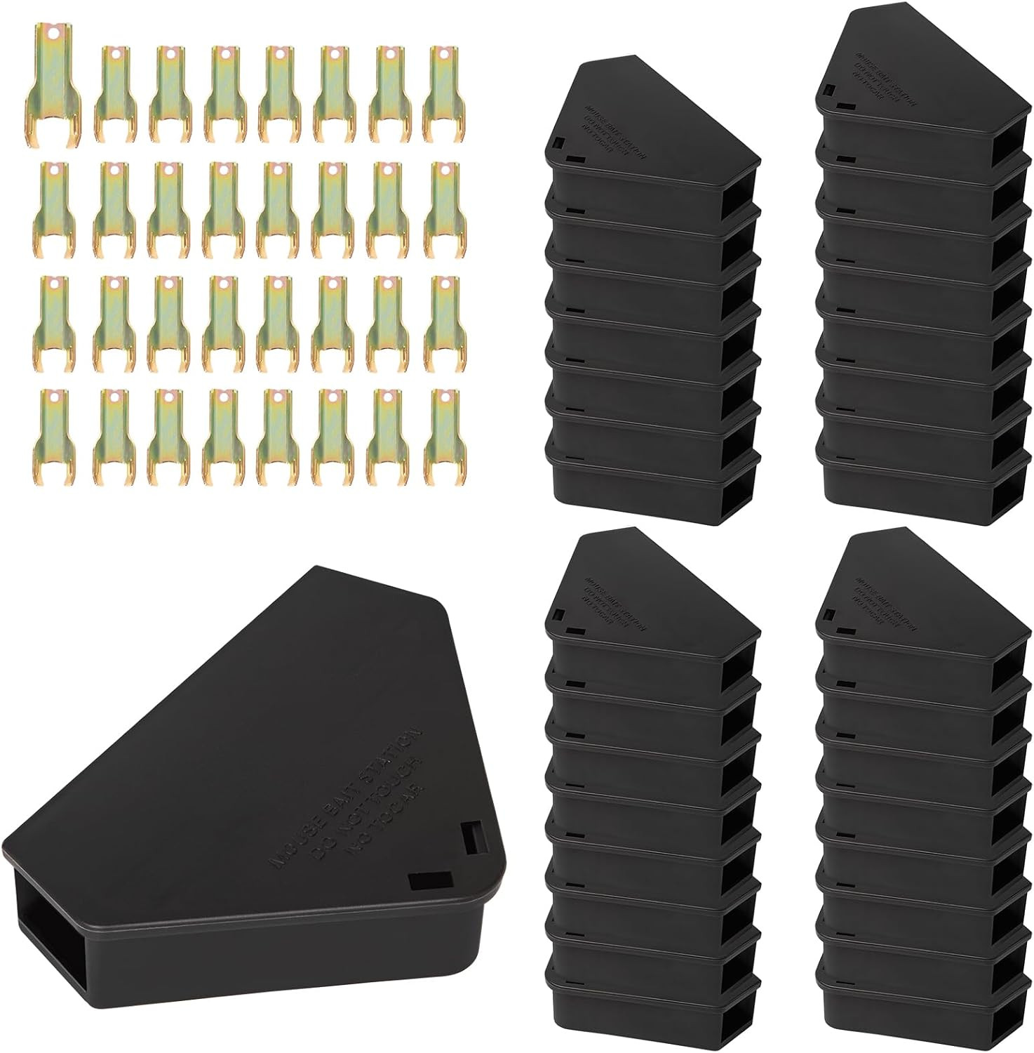 Mouse Station with Keys Black 32 Pack, Key Required Mouse Stations, Mice Station