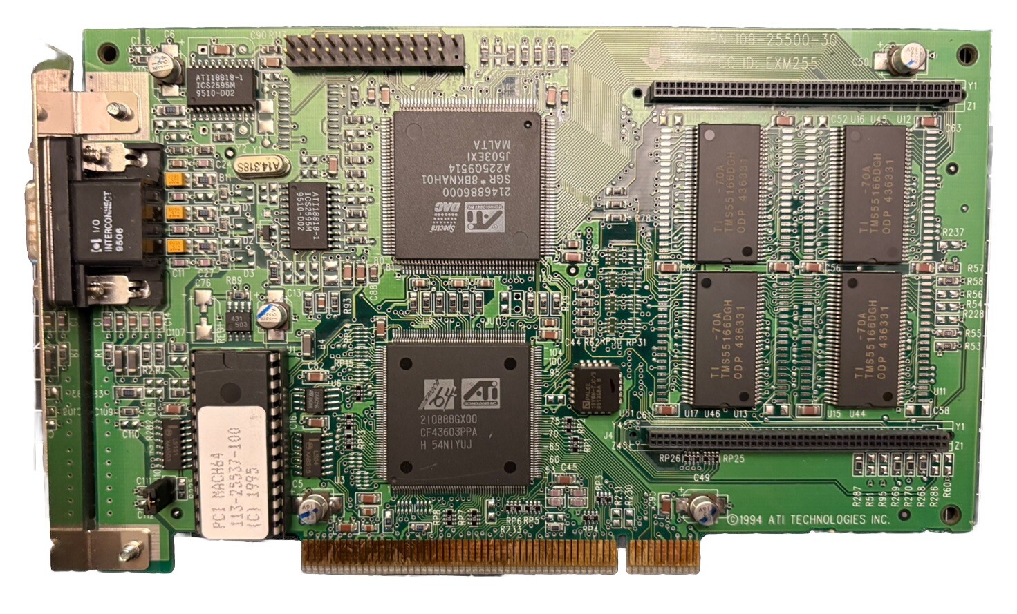 Vintage ATI Mach 64 PCI 2MB Video Card GPU 113-25537-100 Used  (1995)
