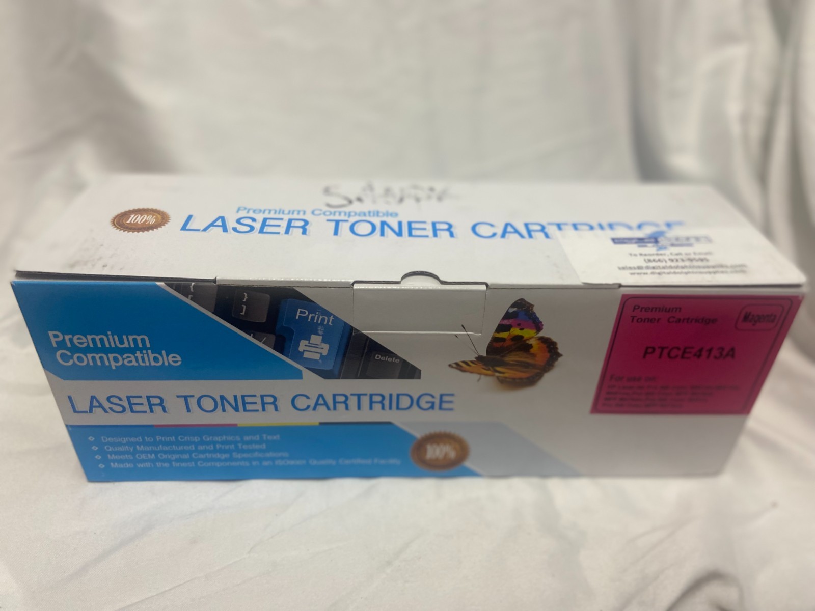 PREMIUM COMPATIBLE MAGENTA TONER CARTRIDGE MODEL PTCE413A