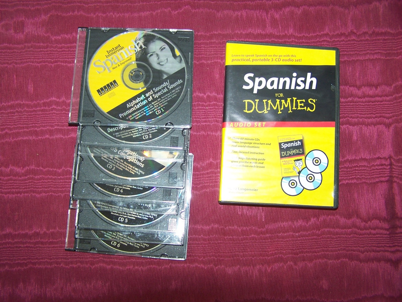 Spanish lessons 3 Disc Spanish for Dummies & 6 disc Immersion Set